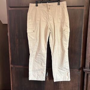 L.L. Bean Khaki Flannel Lined Cargo Pants Size 16